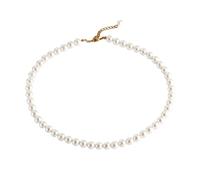 Womens Gold/Silver Plated Charm for Women Pearl Necklace