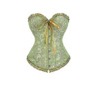 Women's Green Lace Up Boned Overbust Corset Bustier Lingerie Bodyshaper Top - Elegant Princess Style for Shaping & Curves