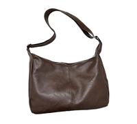 Women's Handbags, Leather Shoulder Bag, Slouchy Tote Bag, Solid Color Design Handbags, Stylish Shopping Handbags, Functional Women's Bag for Work School Shopping, Café, riferimento alla