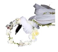 Women's Headband Floral Flowers Wedding Garland Hairbands Handmade Ladies Hairband Bride Headdress(Color20)