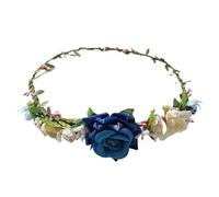 Women's Headband Floral Flowers Wedding Garland Hairbands Handmade Ladies Hairband Bride Headdress(Yellow)
