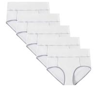 Women'S Heavy Flow Knickers Leak Proof Postpartum Panty Teenage Girls First Starter Kit Soft Underwear Comfortable Briefs Extra Protection Pack Of 5 White M