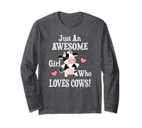 Womens Heifer Funny Awesome Girl Who Loves Cows Lover Manga Larga