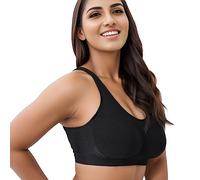 Women's High Support Underwire Compression Bra for Women in Small to Large Sizes, You Can Wear Your Back in Everyday While Exercising, Beige, XL(Black,L)