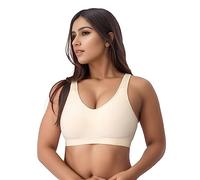 Women's High Support Underwire Compression Bra for Women in Small to Large Sizes, You Can Wear Your Back in Everyday While Exercising, Black, XXL(Beige,L)
