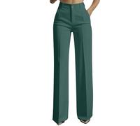 Womens High Waist Dress Pants Business Casual Stretchy Straight Leg Work Slacks with Pockets