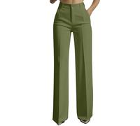 Womens High Waist Dress Pants Business Casual Stretchy Straight Leg Work Slacks with Pockets