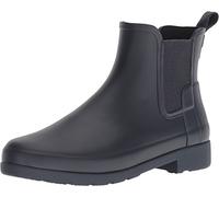 Womens Hunter Original Chelsea Refined Waterproof Rubber Rain Ankle Boots - Navy - 5