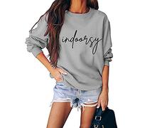 Womens Indoorsy Sweatshirt Cute Funny Graphic Sweatshirts Long Sleeve Crewneck Pullover Tops Fall Clothes