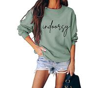 Womens Indoorsy Sweatshirt Cute Funny Graphic Sweatshirts Long Sleeve Crewneck Pullover Tops Fall Clothes