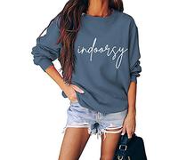 Womens Indoorsy Sweatshirt Cute Funny Graphic Sweatshirts Long Sleeve Crewneck Pullover Tops Fall Clothes