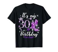 Womens It’s My 30th Birthday Queen EST 1996 30 Years Old Camiseta