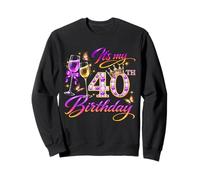Womens It’s My 40th Birthday 40 Years Old Birthday Queen Sudadera