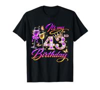 Womens It’s My 43rd Birthday 43 Years Old Birthday Queen Camiseta