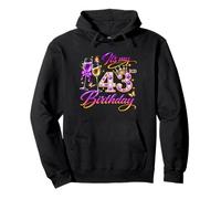Womens It’s My 43rd Birthday 43 Years Old Birthday Queen Sudadera con Capucha