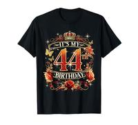 Womens It’s My 44th Birthday Red Rose Crown 44 Years Old Camiseta