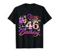Womens It’s My 46th Birthday 46 Years Old Birthday Queen Camiseta