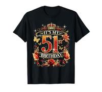 Womens It’s My 51st Birthday Red Rose Crown 51 Years Old Camiseta