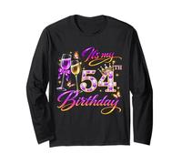 Womens It’s My 54th Birthday 54 Years Old Birthday Queen Manga Larga