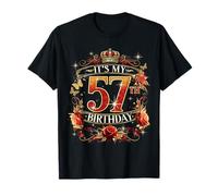 Womens It’s My 57th Birthday Red Rose Crown 57 Years Old Camiseta