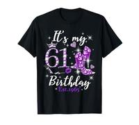 Womens It’s My 61st Birthday Queen EST 1965 61 Years Old Camiseta