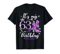 Womens It’s My 63rd Birthday Queen EST 1963 63 Years Old Camiseta