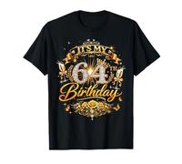 Womens It’s My 64th Birthday 64 Years Old Birthday Queen Camiseta
