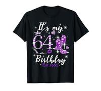 Womens It’s My 64th Birthday Queen EST 1962 64 Years Old Camiseta