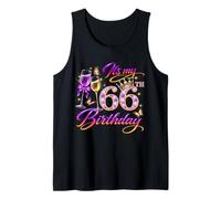 Womens It’s My 66th Birthday 66 Years Old Birthday Queen Camiseta sin Mangas