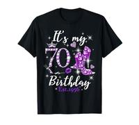 Womens It’s My 70th Birthday Queen EST 1956 70 Years Old Camiseta