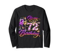 Womens It’s My 72nd Birthday 72 Years Old Birthday Queen Manga Larga