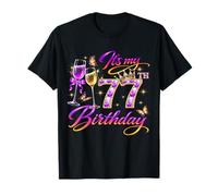 Womens It’s My 77th Birthday 77 Years Old Birthday Queen Camiseta