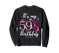 Womens It's My 59th Birthday EST 1966 59 Years Old Diamond Sudadera