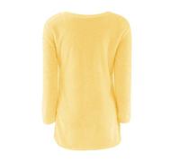 Women's Jumpers Crewneck Sweater Solid Color Pullover Casual Cable Knit Sweater Long Sleeve Loose Fit Shirts Elegant Pullover Fall Clothes E-03 (Yellow, L)