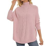 Women's Jumpers Oversized Pullover Knit High Collar Plus Size Sweater Top Soft Turtleneck Sweater Lightweight Sweatshirt Basic Pullover Tops Fall Clothes C-02