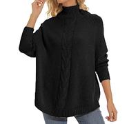 Women's Jumpers Oversized Pullover Knit High Collar Plus Size Sweater Top Soft Turtleneck Sweater Lightweight Sweatshirt Basic Pullover Tops Fall Clothes C-02