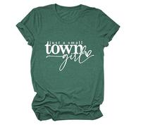 Women's Just A Small Town Girl Graphic tee Casual Short Sleeve T-Shirt Country Funny Quote Top Summer Daily Wear Soft Breathable Crew Neck Blouse