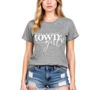 Women's Just A Small Town Girl Graphic tee Casual Short Sleeve T-Shirt Country Funny Quote Top Summer Daily Wear Soft Breathable Crew Neck Blouse