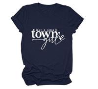 Women's Just A Small Town Girl Graphic tee Casual Short Sleeve T-Shirt Country Funny Quote Top Summer Daily Wear Soft Breathable Crew Neck Blouse