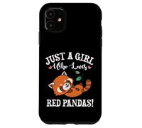 Womens Kawaii Cartoon Just A Girl Who Loves Red Pandas Lover Carcasa para iPhone 11