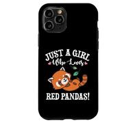 Womens Kawaii Cartoon Just A Girl Who Loves Red Pandas Lover Carcasa para iPhone 11 Pro