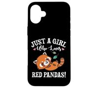 Womens Kawaii Cartoon Just A Girl Who Loves Red Pandas Lover Carcasa para iPhone 16 Plus