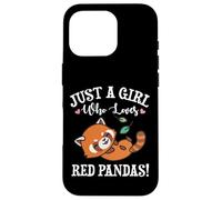 Womens Kawaii Cartoon Just A Girl Who Loves Red Pandas Lover Carcasa para iPhone 16 Pro