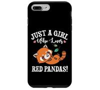 Womens Kawaii Cartoon Just A Girl Who Loves Red Pandas Lover Carcasa para iPhone 7 Plus/8 Plus