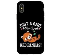 Womens Kawaii Cartoon Just A Girl Who Loves Red Pandas Lover Carcasa para iPhone X/XS