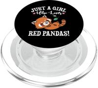 Womens Kawaii Cartoon Just A Girl Who Loves Red Pandas Lover PopSockets PopGrip para MagSafe