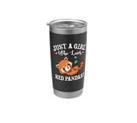 Womens Kawaii Cartoon Just A Girl Who Loves Red Pandas Lover Vaso térmico de acero inoxidable de doble pared