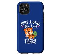 Womens Kawaii Cartoon Just A Girl Who Loves Tigers Carcasa para iPhone 11 Pro
