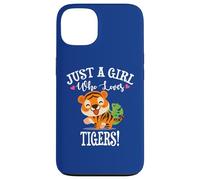 Womens Kawaii Cartoon Just A Girl Who Loves Tigers Carcasa para iPhone 13
