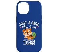 Womens Kawaii Cartoon Just A Girl Who Loves Tigers Carcasa para iPhone 14